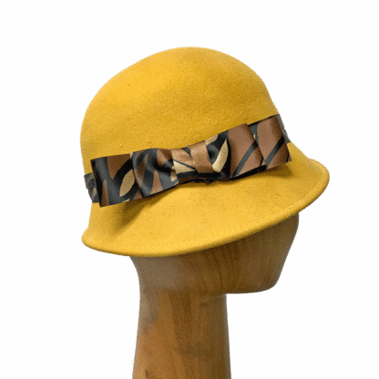 mustard yellow cloche hat