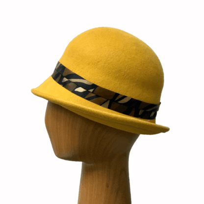 mustard yellow cloche hat