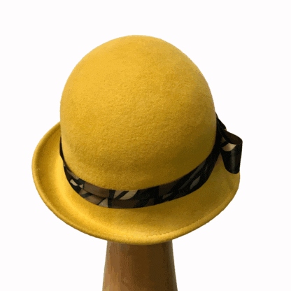 mustard yellow cloche hat