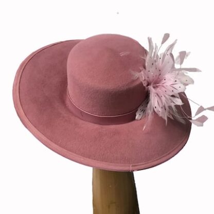 mauve pink wool hat