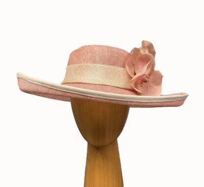 pink and ivory derby hat