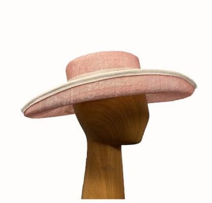 pink and ivory derby hat