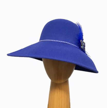 royal blue wool dress hat