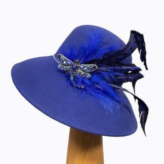 royal blue wool dress hat