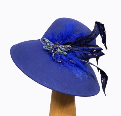 royal blue wool dress hat