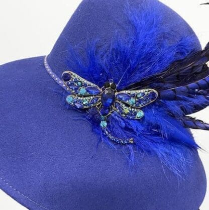 royal blue wool dress hat