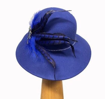 royal blue wool dress hat