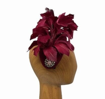 dark raspberry wool fascinator