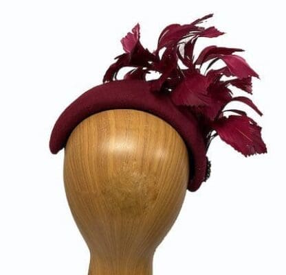 dark raspberry wool fascinator