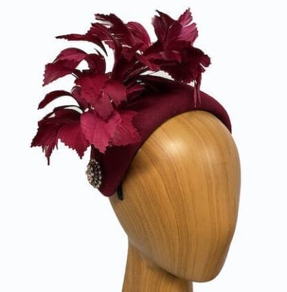 dark raspberry wool fascinator