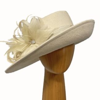 ivory wool dress hat