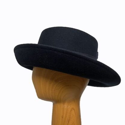 Navy Asymmetric Wool hat