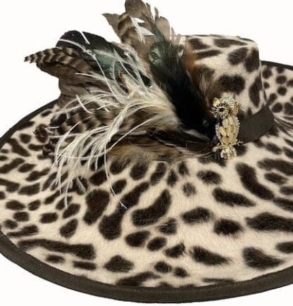 leopard print wool hat