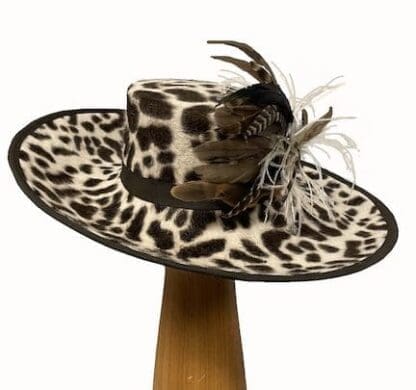 leopard print wool hat