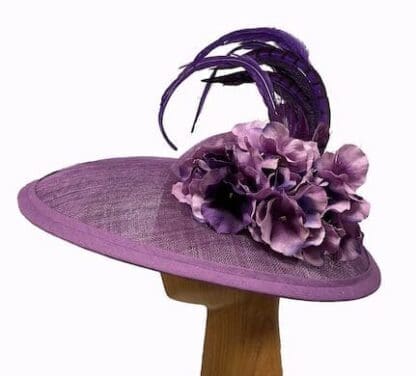 extra large purple feathered fascinator