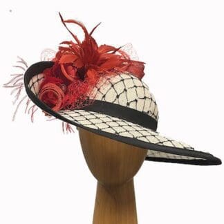  ivory black red derby hat