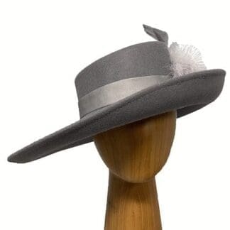 asymmetric grey wool hat