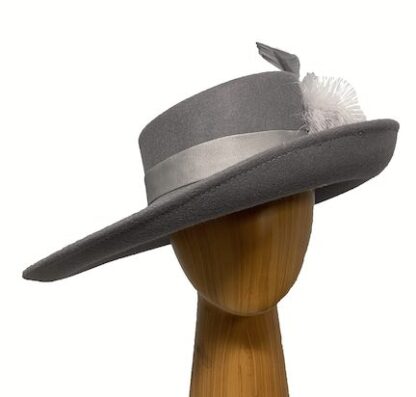 asymmetric grey wool hat