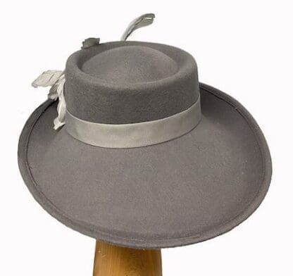 asymmetric grey wool hat