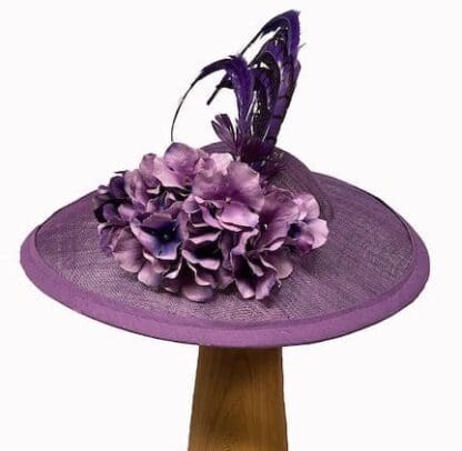 extra large purple feathered fascinator