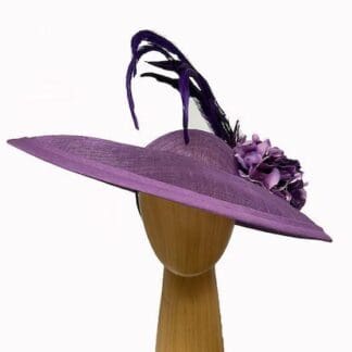 extra large purple feathered fascinator