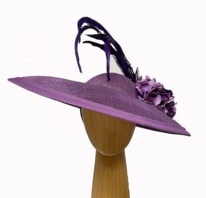 extra large purple feathered fascinator