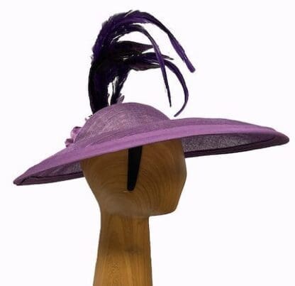 extra large purple feathered fascinator