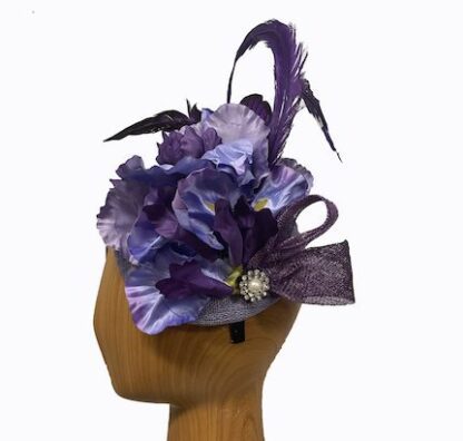 IRIS AND FEATHERS FASCINATOR