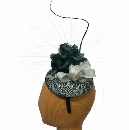 emerald and lace fascinator