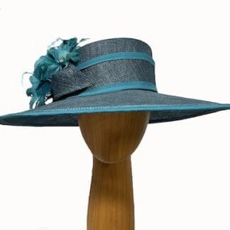 large teal derby hat