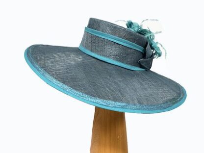 large teal derby hat