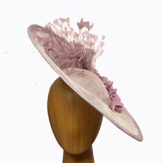 lilac pink feather fascinator