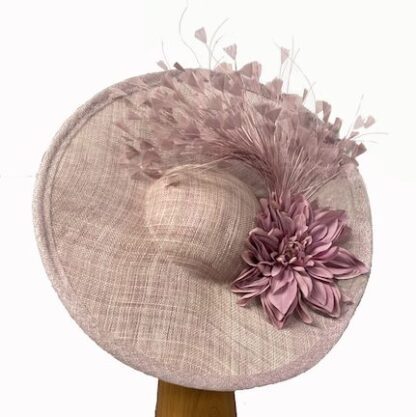 lilac pink feather fascinator