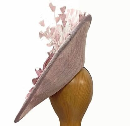 lilac pink feather fascinator