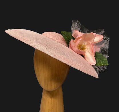 pink peach magnolia fascinator