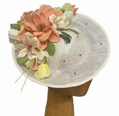 white spring flowers fascinator