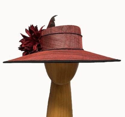 deep red dress hat