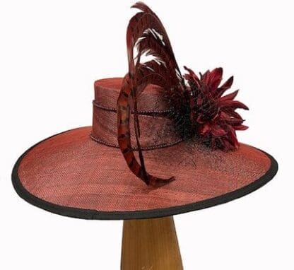 deep red dress hat