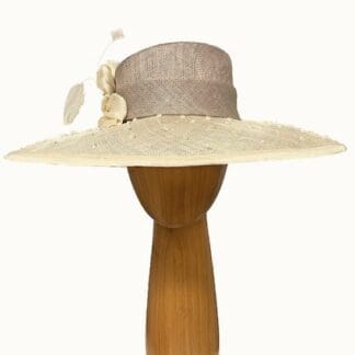 IVORY AND BEIGE DRESS HAT