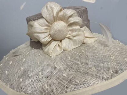 IVORY AND BEIGE DRESS HAT