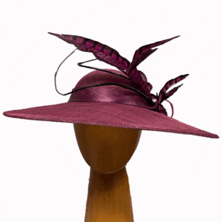 Black raspberry couture hat