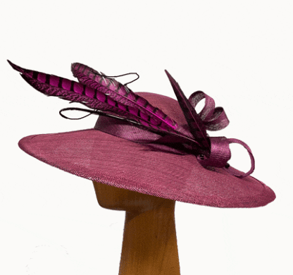 Black raspberry couture hat