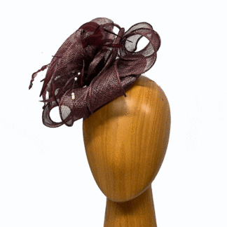 burgundy maroon fascinator