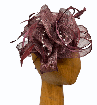 burgundy maroon fascinator