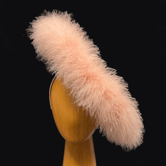 pink ostrich and appliqué fascinator
