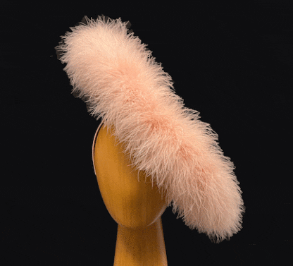 pink ostrich and appliqué fascinator