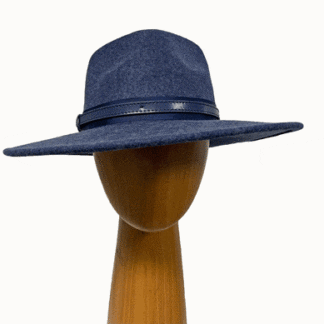 Navy Wool Fedora hat