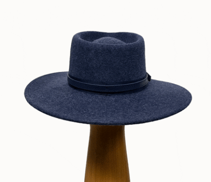 Navy Wool Fedora hat
