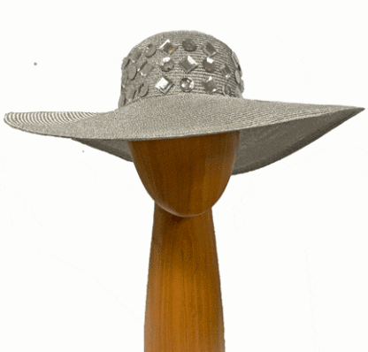Large silver derby hat