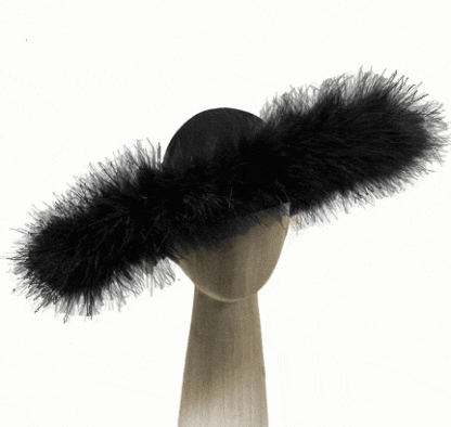 Black wool with fur hat